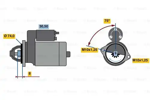 стартер BOSCH 0 986 018 741