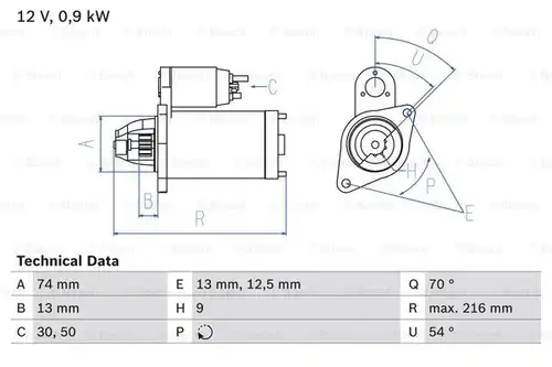 стартер BOSCH 0 986 018 830