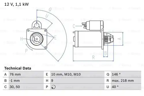 стартер BOSCH 0 986 018 870