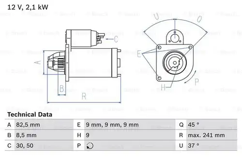 стартер BOSCH 0 986 018 900