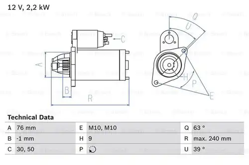 стартер BOSCH 0 986 018 910