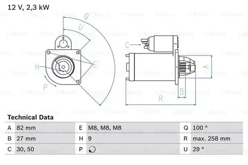 стартер BOSCH 0 986 018 950