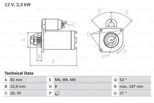 стартер BOSCH 0 986 018 960