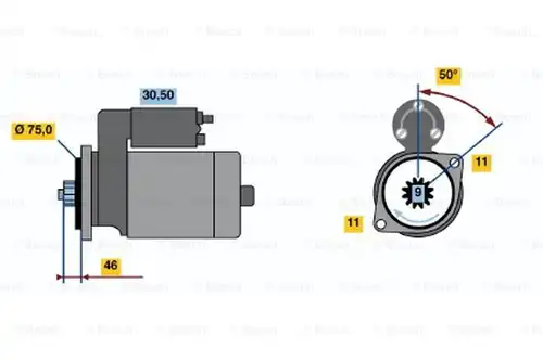 стартер BOSCH 0 986 019 051