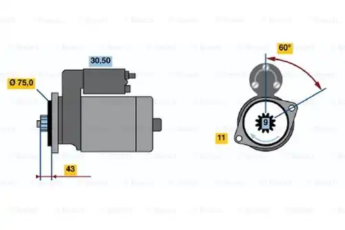 стартер BOSCH 0 986 019 071