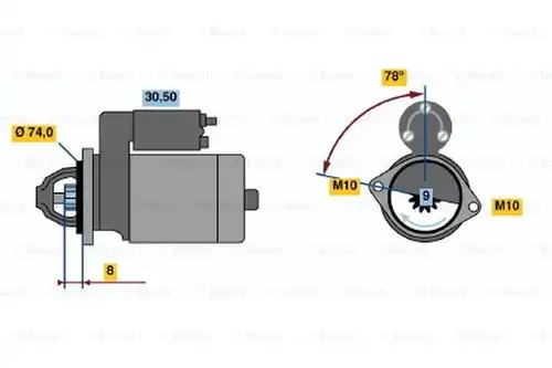 стартер BOSCH 0 986 019 121