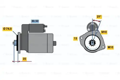 стартер BOSCH 0 986 019 181