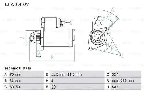 стартер BOSCH 0 986 019 840