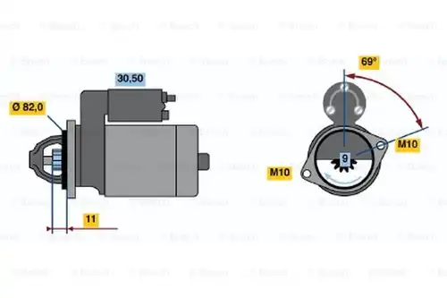 стартер BOSCH 0 986 019 880