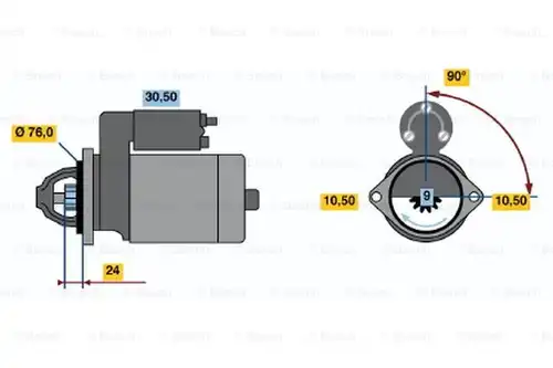 стартер BOSCH 0 986 019 900