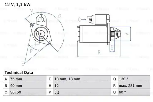 стартер BOSCH 0 986 019 920