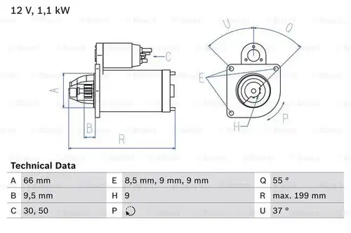 стартер BOSCH 0 986 019 930