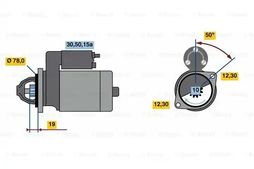 стартер BOSCH 0 986 020 001