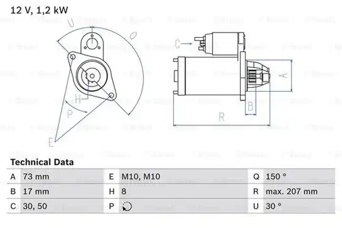 стартер BOSCH 0 986 020 041