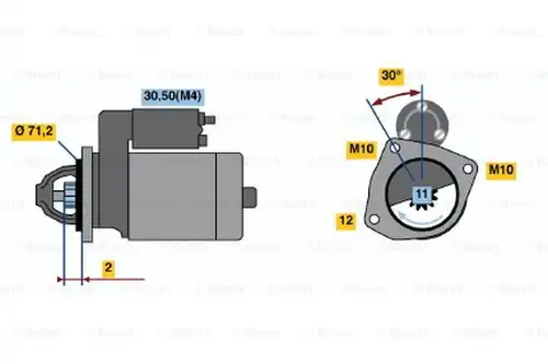 стартер BOSCH 0 986 020 121