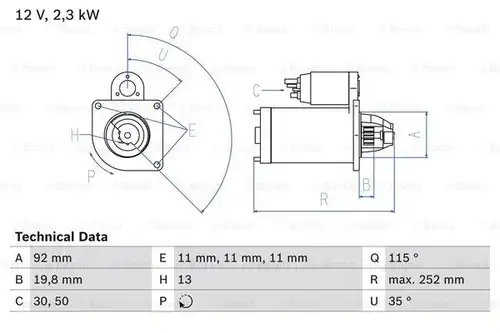 стартер BOSCH 0 986 020 181