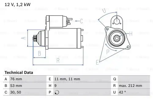 стартер BOSCH 0 986 020 210