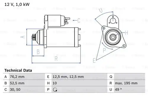 стартер BOSCH 0 986 020 220