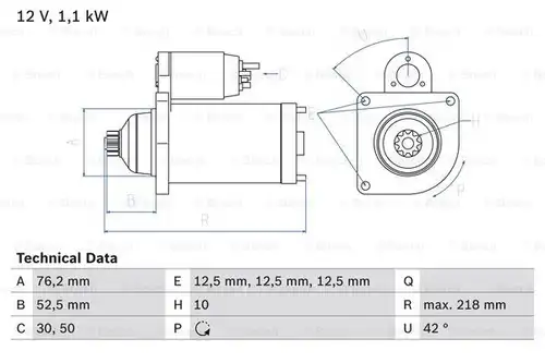 стартер BOSCH 0 986 020 240