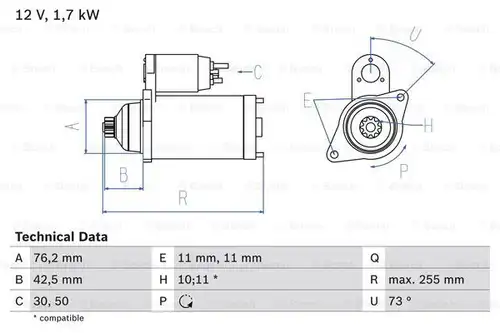 стартер BOSCH 0 986 020 280