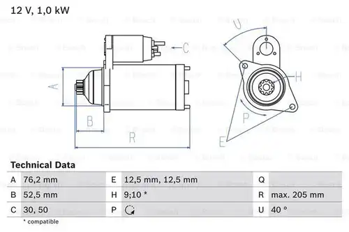 стартер BOSCH 0 986 020 290