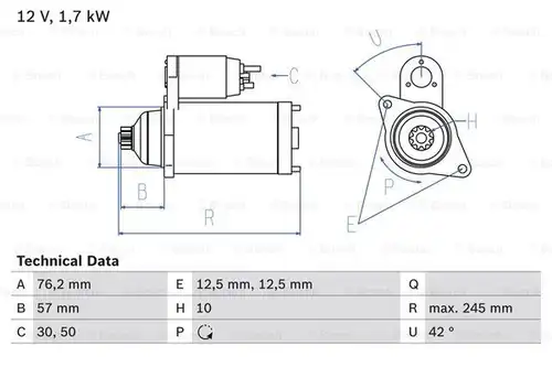 стартер BOSCH 0 986 020 320