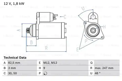 стартер BOSCH 0 986 020 370