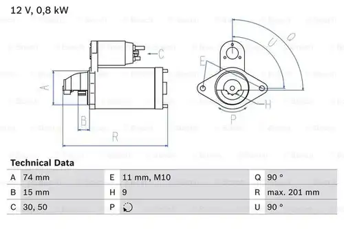 стартер BOSCH 0 986 020 551