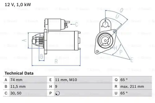 стартер BOSCH 0 986 020 571