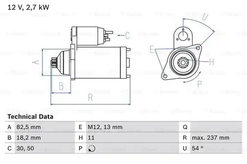 стартер BOSCH 0 986 020 591