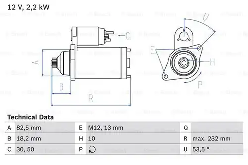 стартер BOSCH 0 986 020 601