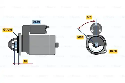 стартер BOSCH 0 986 020 701