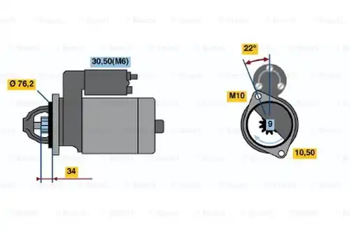 стартер BOSCH 0 986 020 850