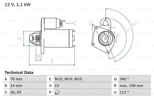 стартер BOSCH 0 986 020 900