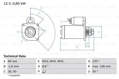 стартер BOSCH 0 986 021 051