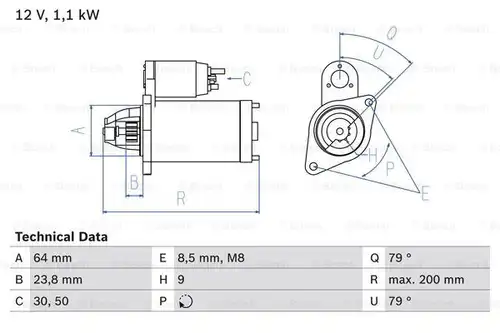 стартер BOSCH 0 986 021 240