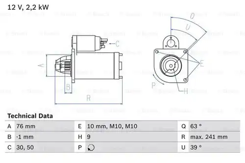 стартер BOSCH 0 986 021 620