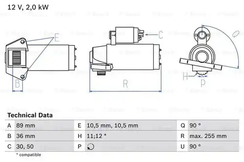 стартер BOSCH 0 986 021 810