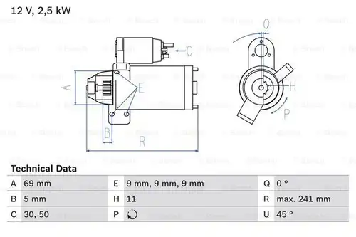 стартер BOSCH 0 986 022 020