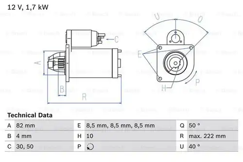 стартер BOSCH 0 986 022 061