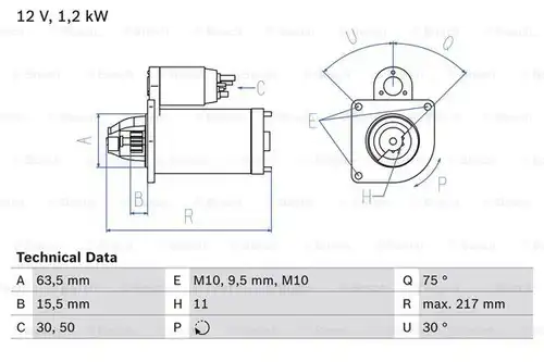 стартер BOSCH 0 986 022 131