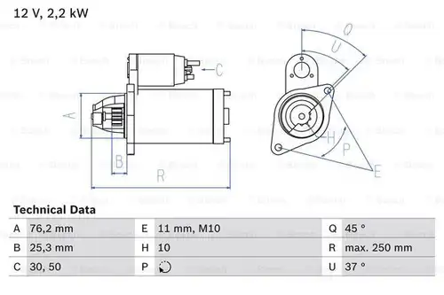 стартер BOSCH 0 986 022 450