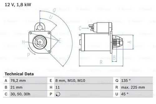 стартер BOSCH 0 986 022 581