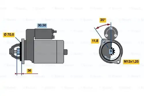 стартер BOSCH 0 986 022 611