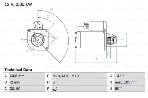 стартер BOSCH 0 986 022 810