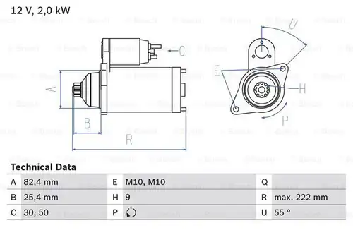 стартер BOSCH 0 986 022 820