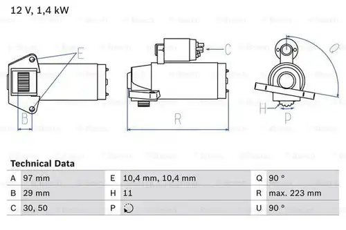 стартер BOSCH 0 986 022 850