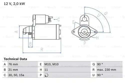 стартер BOSCH 0 986 022 880