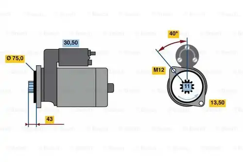 стартер BOSCH 0 986 022 950