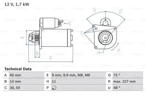 стартер BOSCH 0 986 023 050